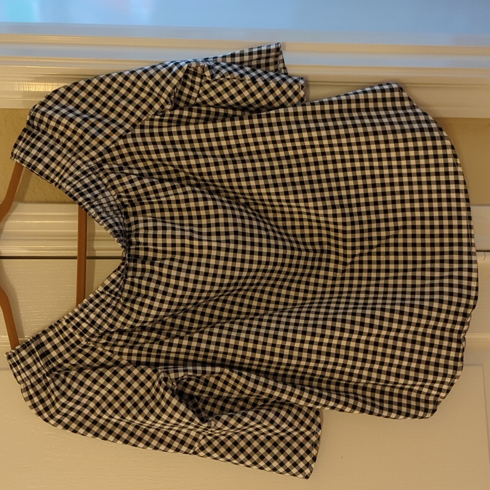 New York and Company Gingham Off the Shoulder Top
